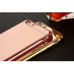 Wholesale iPhone 7 Plus Mirror Shiny Hybrid Case (Silver)